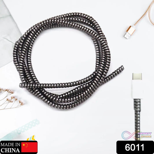 Metallic Finish Cable Spiral Protector / Wire Repair / Pet Cord Protector / Headphone Saver, Cable Wrap / Cover for Mac Charging Cable - infinityexculsivestore.com