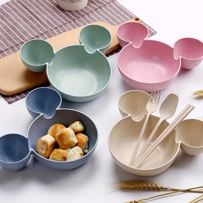 Mickey Mouse Shape Plates for Kids, BPA Free, & Unbreakable Children’s Food Plate, Kids Bowl, Fruit Plate, Baby Cartoon Pie Bowl Plate, Tableware (1 Pc) - infinityexculsivestore.com