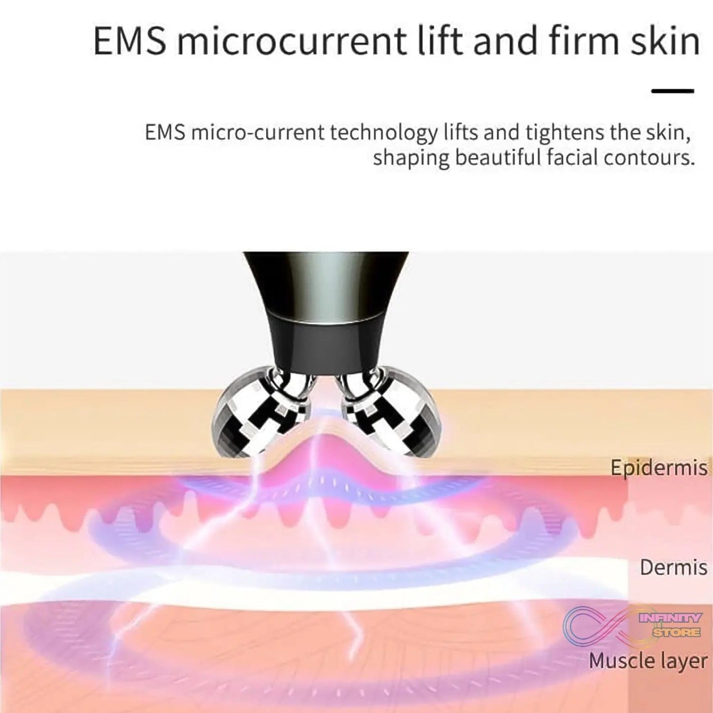 Microcurrent - Facial - Device, Micro current Face Massager Roller (1 Pc) - infinityexculsivestore.com