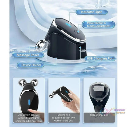 Microcurrent - Facial - Device, Micro current Face Massager Roller (1 Pc) - infinityexculsivestore.com
