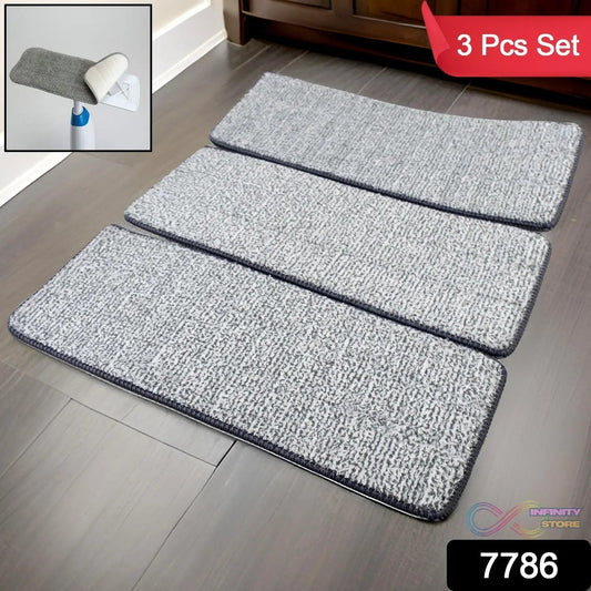 Microfiber Flat Mop Refill Pad For Dry and Wet Cleaning of All Smooth Floors Pad (3 Pc Set) - infinityexculsivestore.com