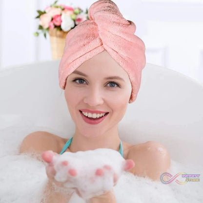 Microfiber Hair Wrap Towel Cap (1 Pc / 63x23 Cm / Mix Color) - infinityexculsivestore.com