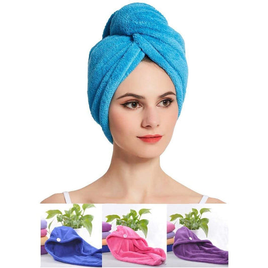 Microfiber Hair Wrap Towel Cap, Quick Turban Hair - Drying Absorbent Microfiber Towel / Dry Shower Caps (1 Pc) - infinityexculsivestore.com
