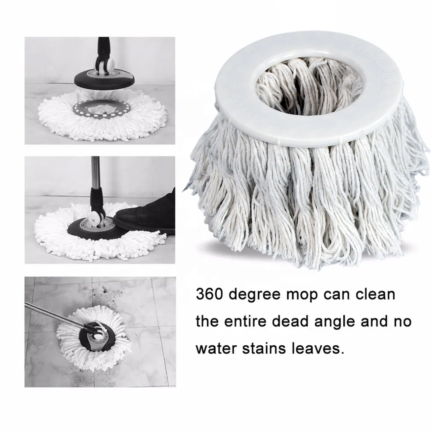 Microfiber Spin Mop Replacement Head Round Shape Standard Size Spin mop Refills For All Type Mop Use - infinityexculsivestore.com