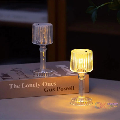 Mini Acrylic LED Desk Lamps Table Lamp Portable Crystal (1 Pc / Small) - infinityexculsivestore.com