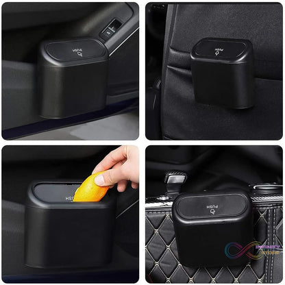 Mini Car Trash Can with Lid, Waterproof Car Trash Bin Storage Box (1 Pc) - infinityexculsivestore.com
