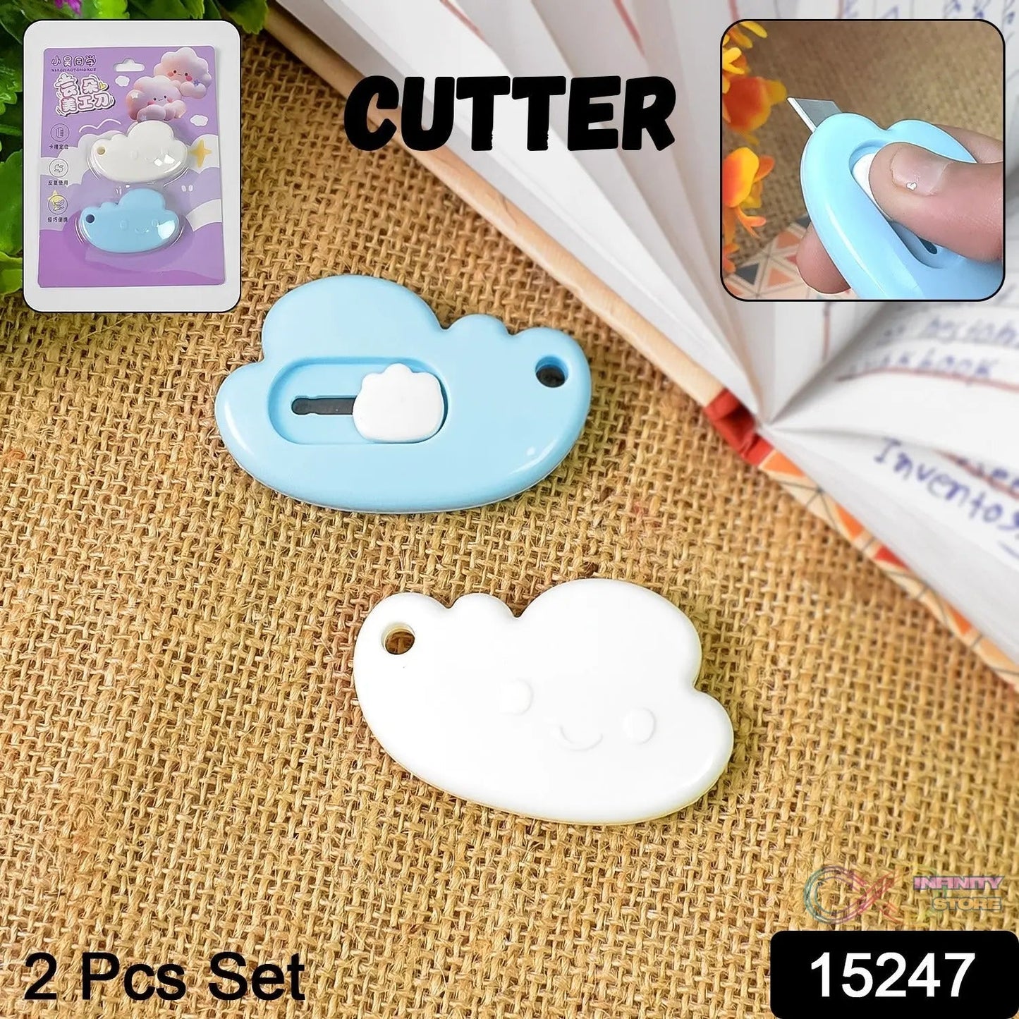 Mini Cloud Shape Cutter Portable Cute Box Cutter (2 Pcs Set) - infinityexculsivestore.com