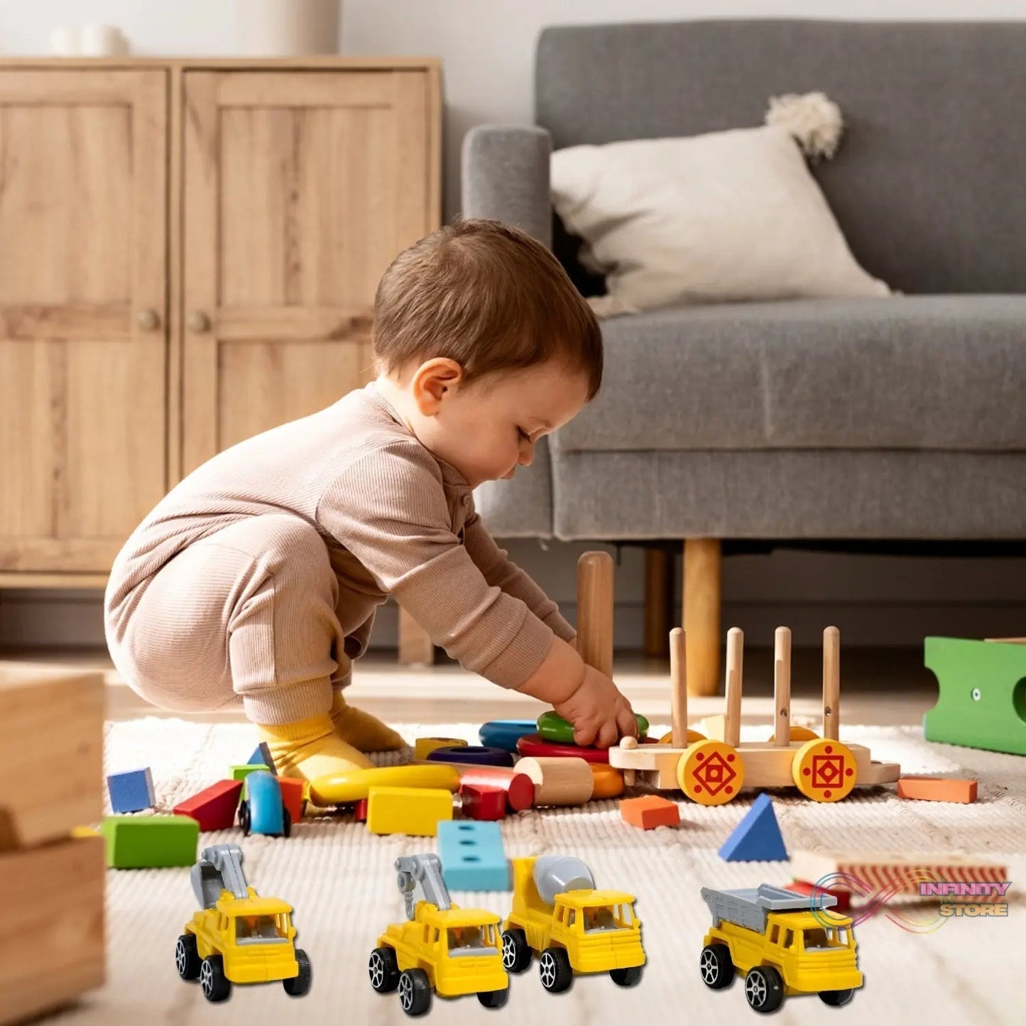 Mini Construction Toy Construction Truck Toys Construction Vehicles Alloy Truck Head, Excavator Digger Bulldozer Crane Toy For Boy Girl Toddler Gifts - infinityexculsivestore.com