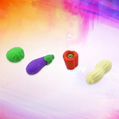 Mini Cute Vegetable & Fruit Erasers (4 Pc): Pencil Rubbers for Kids - infinityexculsivestore.com