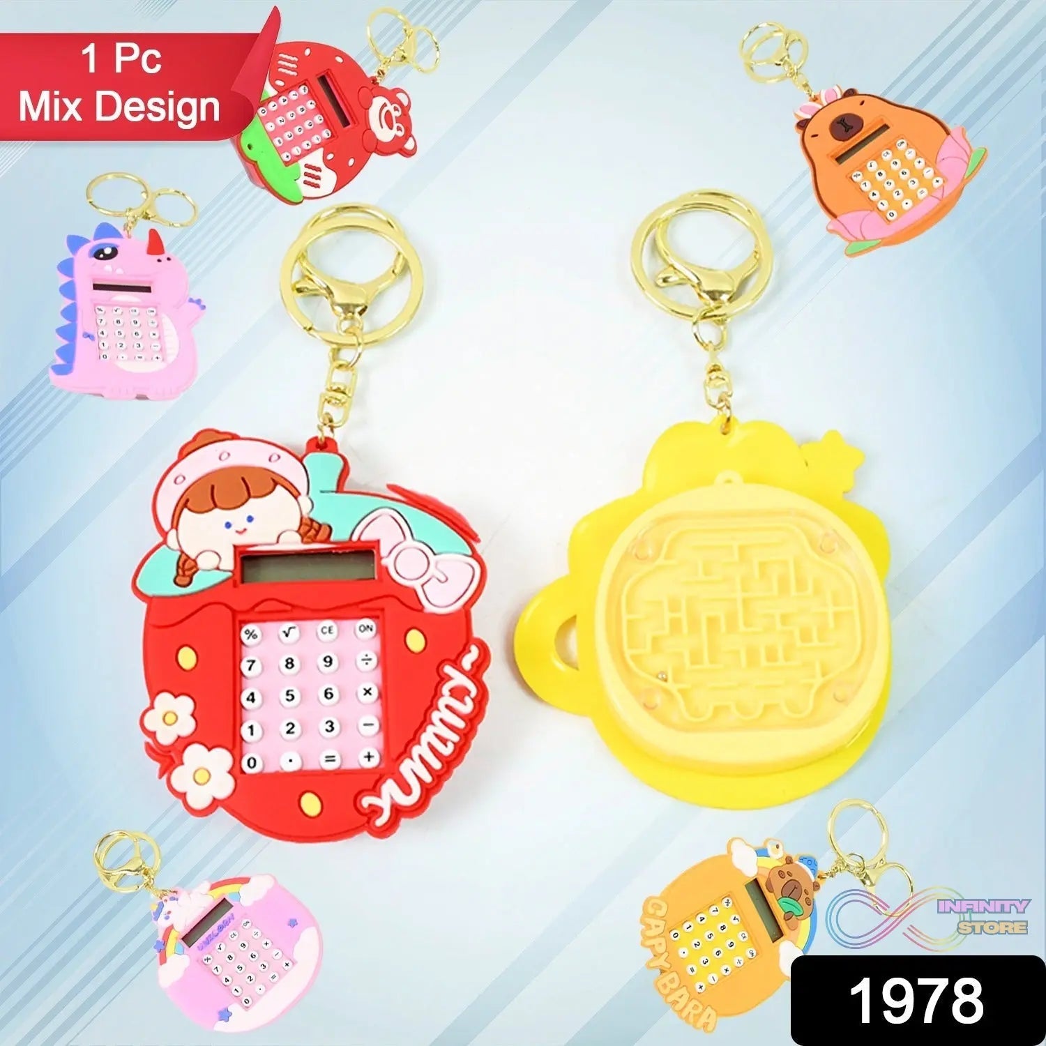 Mini Digital calculator Keychain (1 pc / Mix Design) - infinityexculsivestore.com
