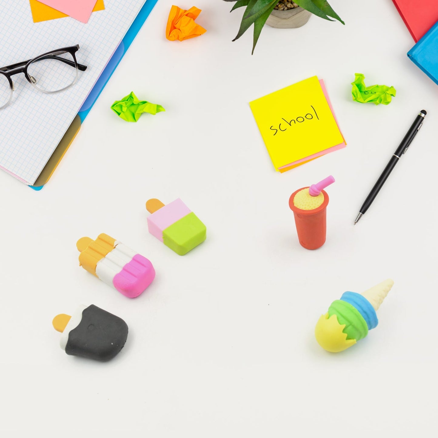 Mini Eraser Set for Kids (5 Pieces) - Fun Designs, Party Favors, School Prizes - infinityexculsivestore.com