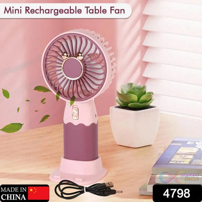 Mini Fan Rechargeable Table Fan Handheld Fan USB Fan Desk Fan Cooling Fan For Home , Office , Car, & Multi Use Fan (Battery Not Include) - infinityexculsivestore.com