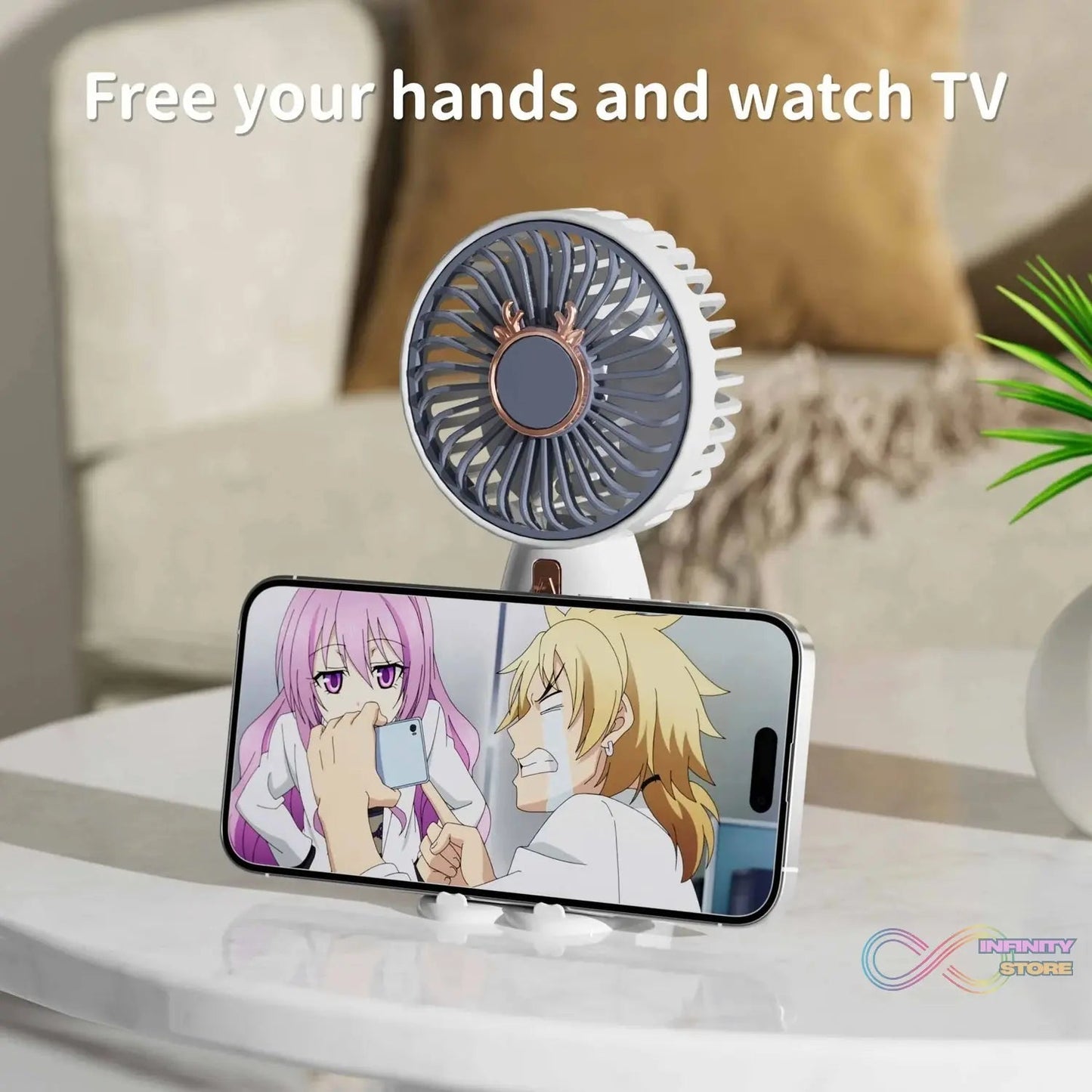 Mini Fan Rechargeable Table Fan Handheld Fan USB Fan Desk Fan Cooling Fan For Home , Office , Car, & Multi Use Fan (Battery Not Include) - infinityexculsivestore.com