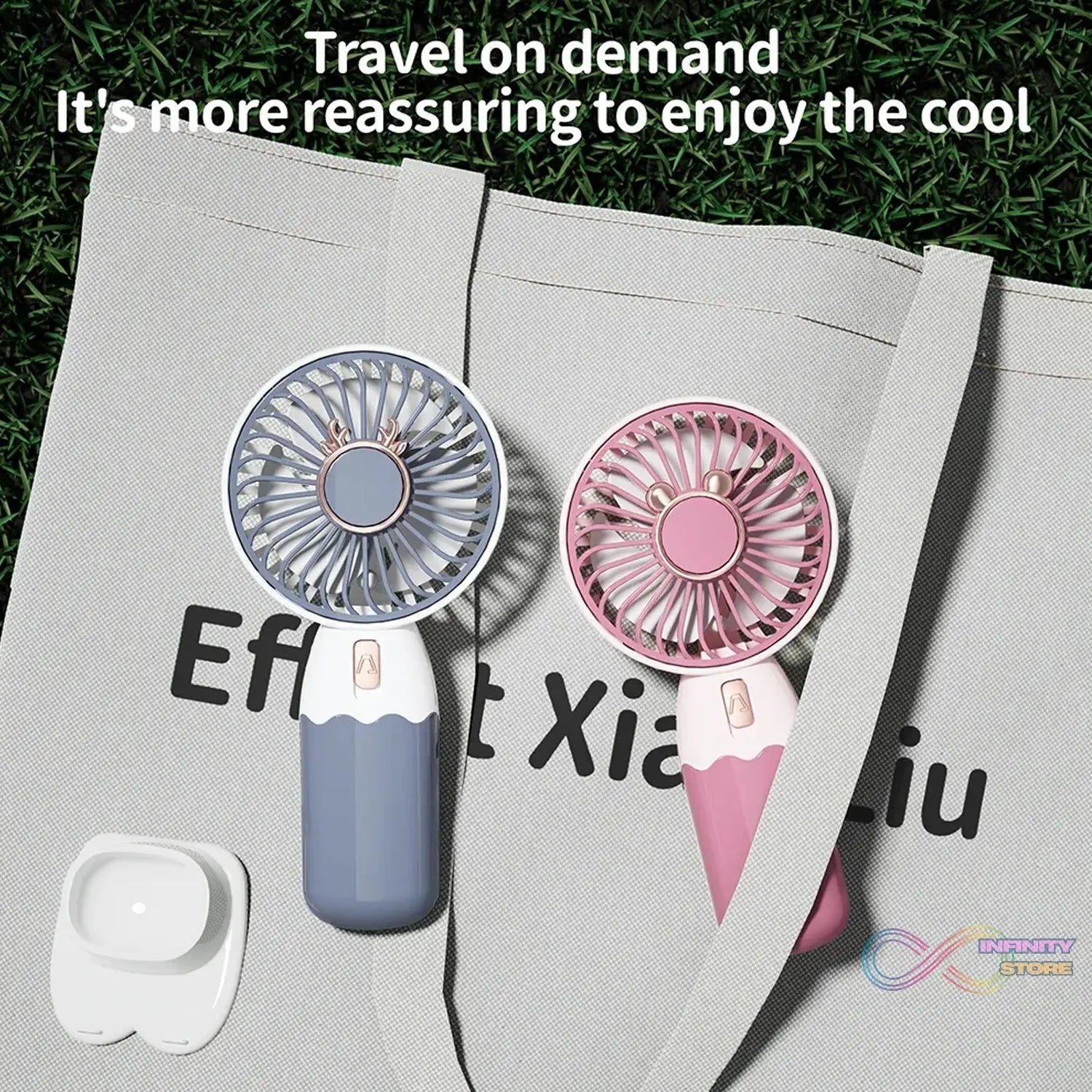 Mini Fan Rechargeable Table Fan Handheld Fan USB Fan Desk Fan Cooling Fan For Home , Office , Car, & Multi Use Fan (Battery Not Include) - infinityexculsivestore.com