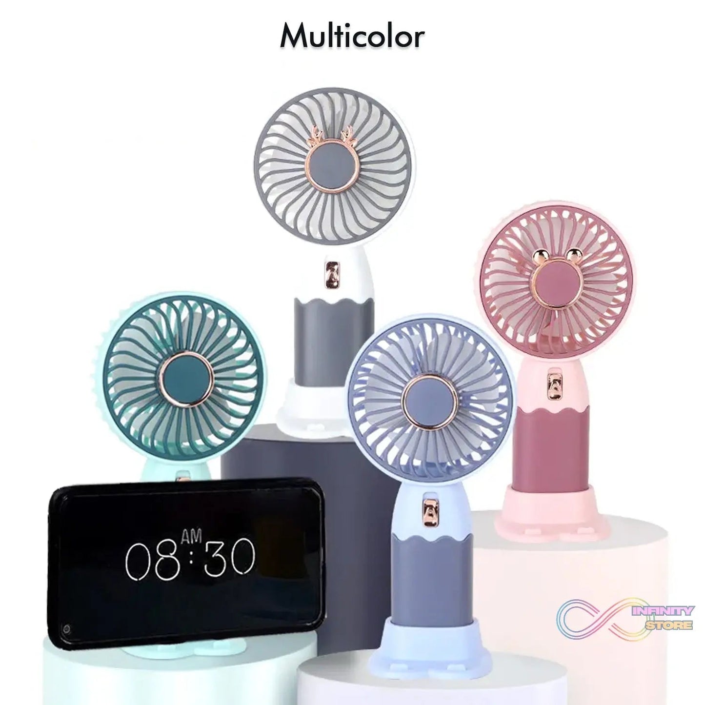 Mini Fan Rechargeable Table Fan Handheld Fan USB Fan Desk Fan Cooling Fan For Home , Office , Car, & Multi Use Fan (Battery Not Include) - infinityexculsivestore.com