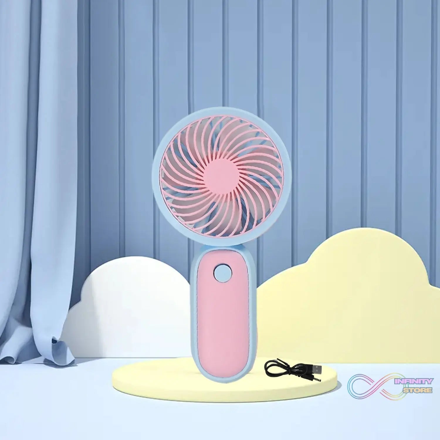 Mini Handheld Fan Portable Rechargeable Mini Fan Easy to Carry, for Home, Office, Travel and Outdoor Use (Battery Not Include) - infinityexculsivestore.com