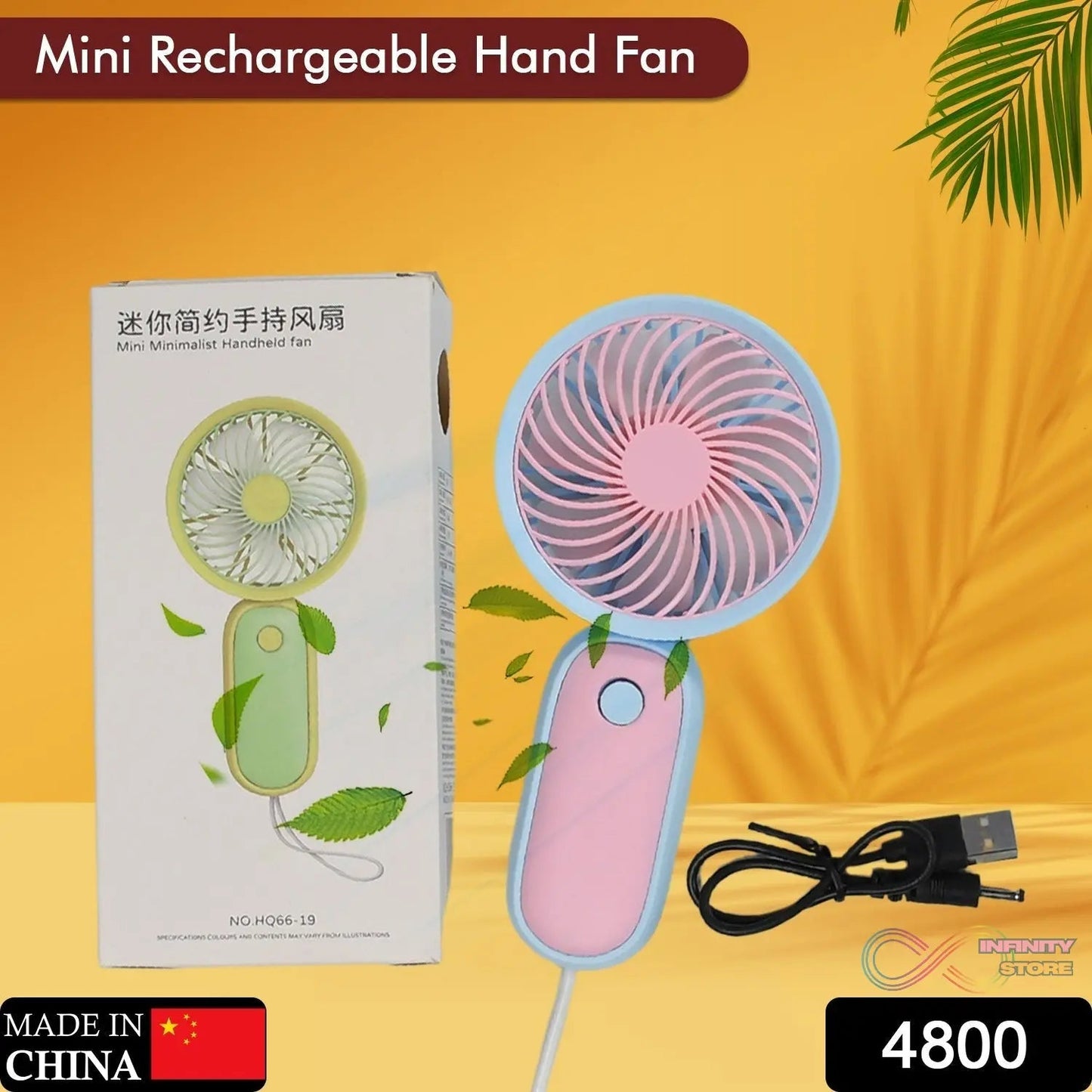 Mini Handheld Fan Portable Rechargeable Mini Fan Easy to Carry, for Home, Office, Travel and Outdoor Use (Battery Not Include) - infinityexculsivestore.com