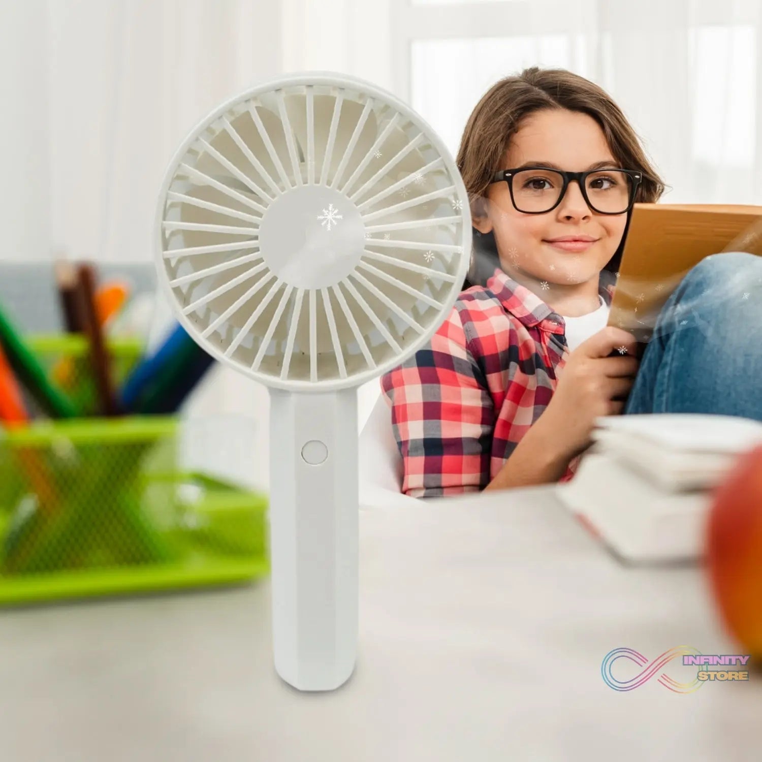 Mini Handheld Fan Portable Rechargeable Mini Fan Easy to Carry, for Home, Office, Travel and Outdoor Use (Battery Not Included) - infinityexculsivestore.com