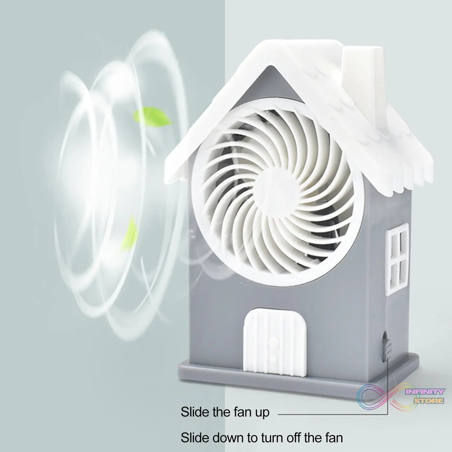 Mini House Fan House Design Rechargeable Portable Personal Desk Fan For Home , Office & Kids Use (Battery Not Include) - infinityexculsivestore.com