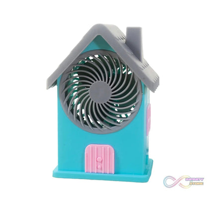 Mini House Fan House Design Rechargeable Portable Personal Desk Fan For Home , Office & Kids Use (Battery Not Include) - infinityexculsivestore.com