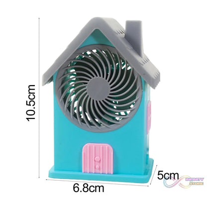 Mini House Fan House Design Rechargeable Portable Personal Desk Fan For Home , Office & Kids Use (Battery Not Include) - infinityexculsivestore.com