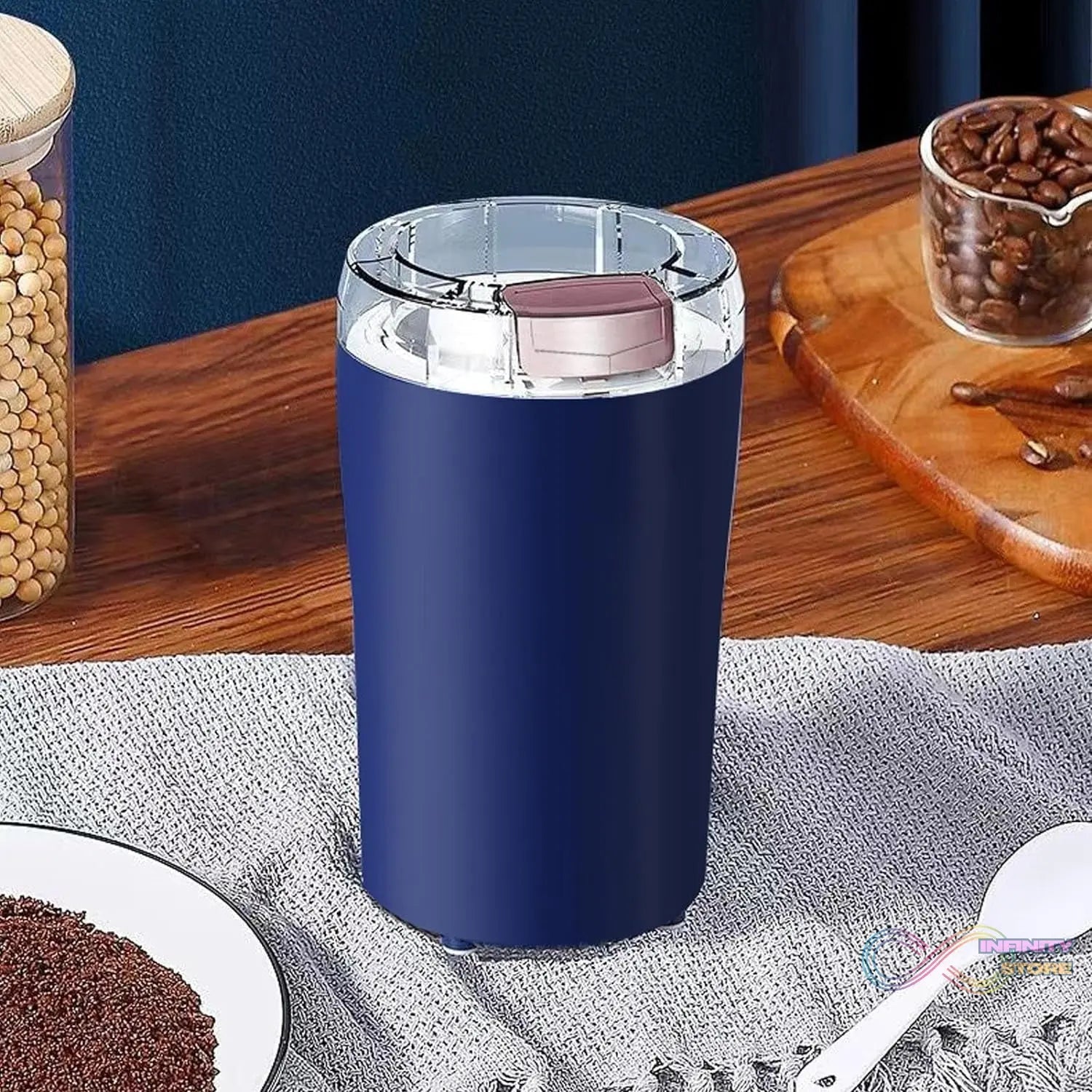 Mini Mixer, Small Blander, powerful Mini Grinder, Electric Coffee Bean Grinder Machine Portable Grinder for Home and Office 1.5L Capacity, 200w (2 Blade Grinder) - infinityexculsivestore.com