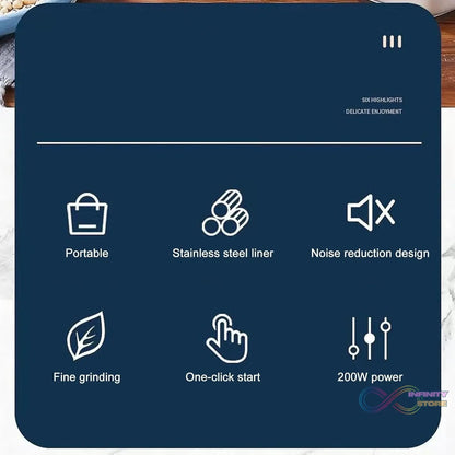 Mini Mixer, Small Blander, powerful Mini Grinder, Electric Coffee Bean Grinder Machine Portable Grinder for Home and Office 1.5L Capacity, 200w (2 Blade Grinder) - infinityexculsivestore.com