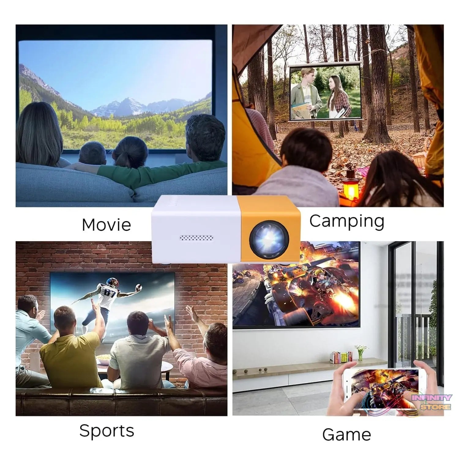 Mini Movie Projector, LCD Screen (1 Pc) - infinityexculsivestore.com