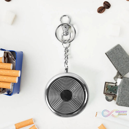 Mini Pocket SS Ashtray with keyring (1pc) - infinityexculsivestore.com