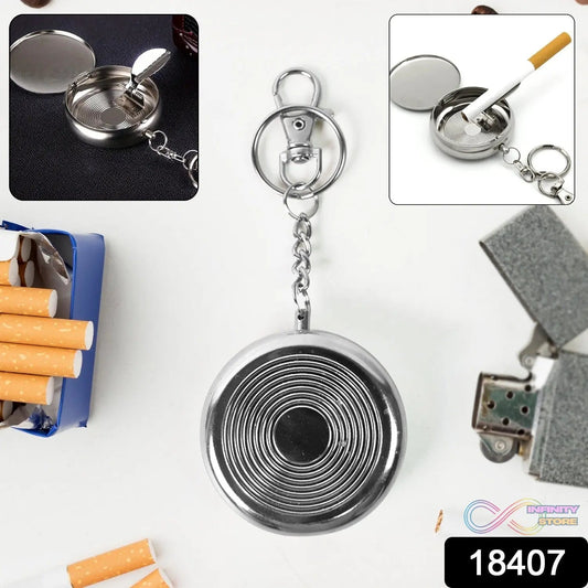 Mini Pocket SS Ashtray with keyring (1pc) - infinityexculsivestore.com