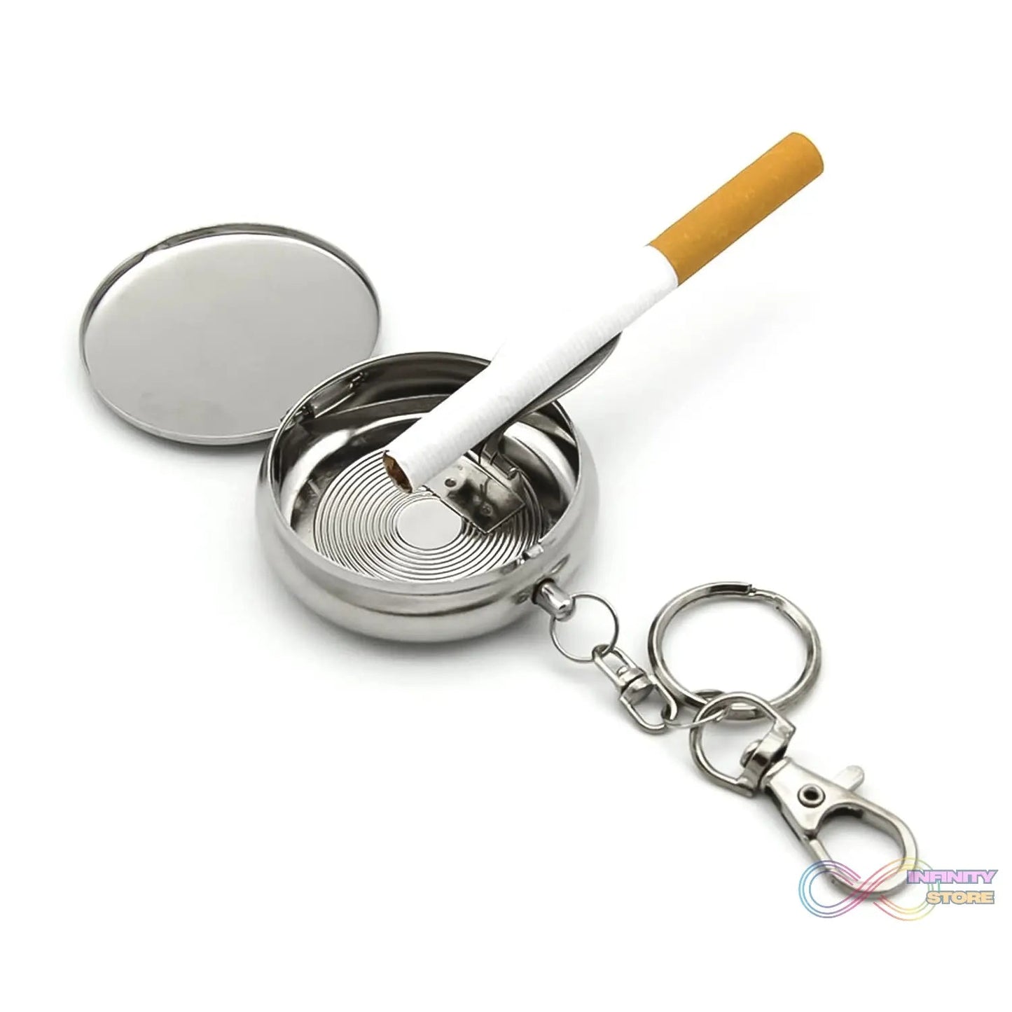 Mini Pocket SS Ashtray with keyring (1pc) - infinityexculsivestore.com