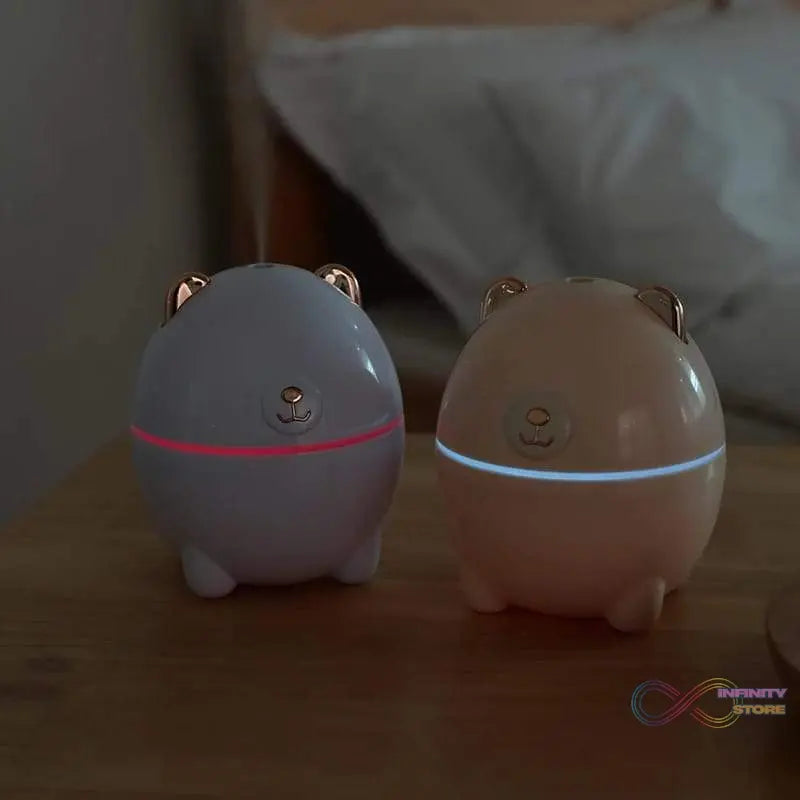 Compact polar bear-shaped humidifier on a desk