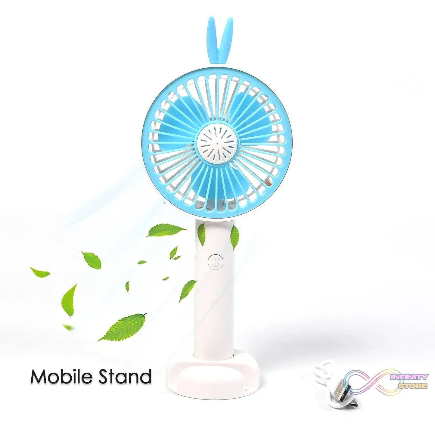Mini Portable Hand Fan USB Rechargeable Fan With Led Light Fan for Indoor and Outdoor Use by Women and Men Table Standing Stand Included (Battery Not Include) - infinityexculsivestore.com