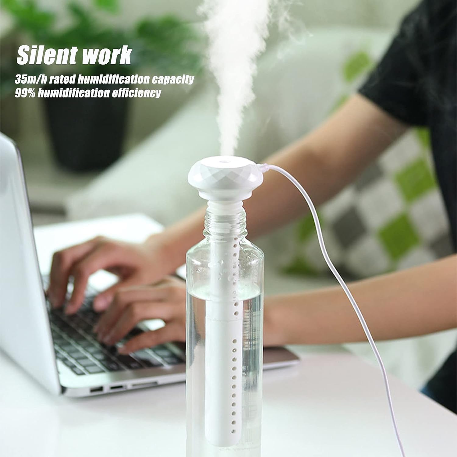 Mini Portable Humidifier for Car, Personal USB Powered Bedroom Quiet Humidified Ultrasonic Cool Mist Humidifier Plants, Car, Travel, Office, Hotel (1 Pc) - infinityexculsivestore.com