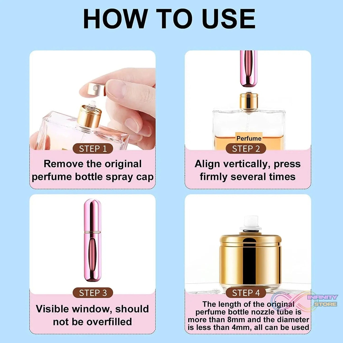 Mini Portable Perfume Empty Spray Bottle (1 Pc / Mix Color) - infinityexculsivestore.com