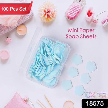 Mini Portable Travel Soap Paper Sheets Flower Shape (100 Pcs Set Approx / Mix Color) - infinityexculsivestore.com