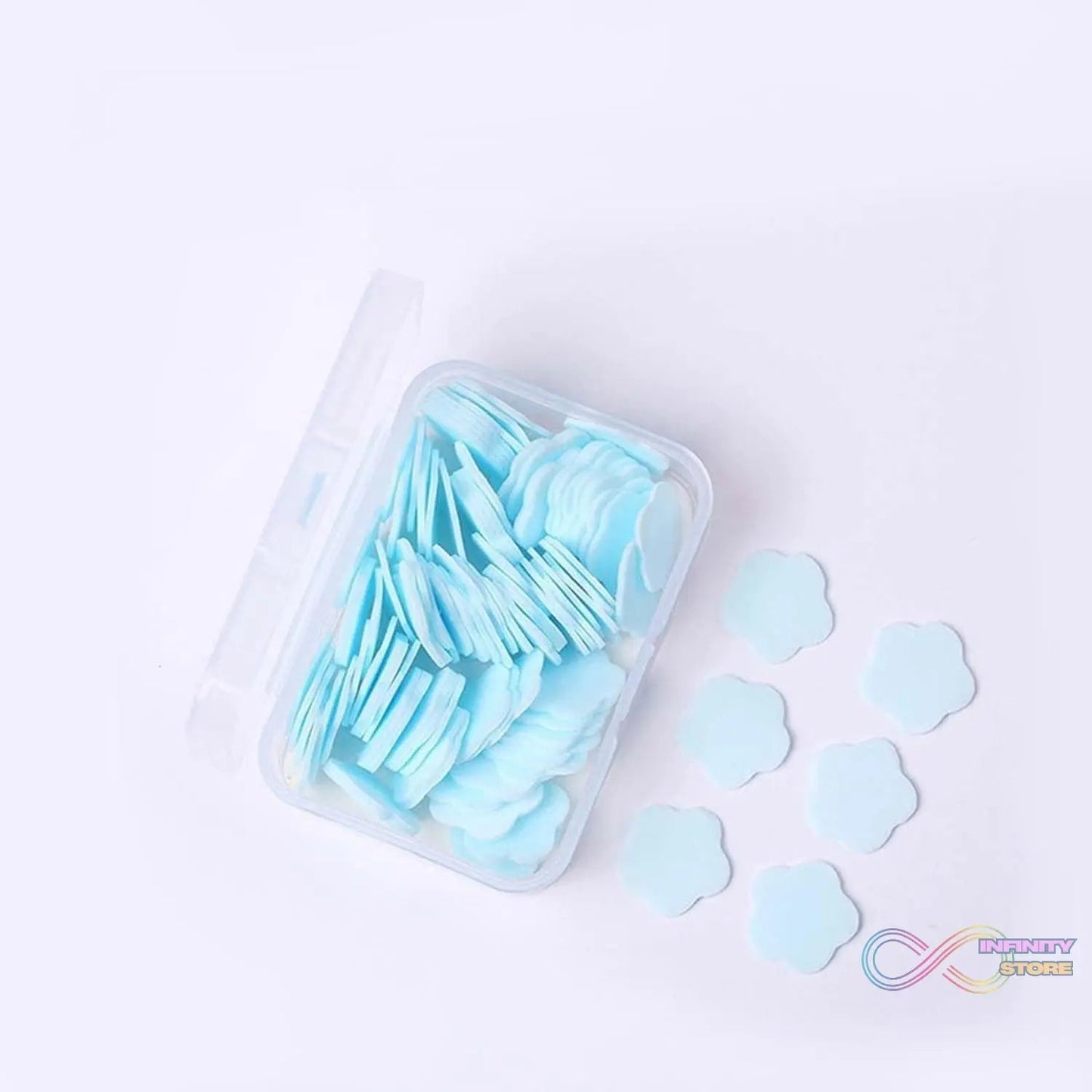 Mini Portable Travel Soap Paper Sheets Flower Shape (100 Pcs Set Approx / Mix Color) - infinityexculsivestore.com