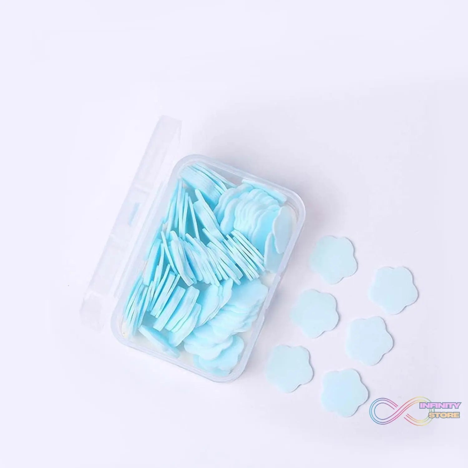 Mini Portable Travel Soap Paper Sheets Flower Shape (100 Pcs Set Approx / Mix Color) - infinityexculsivestore.com