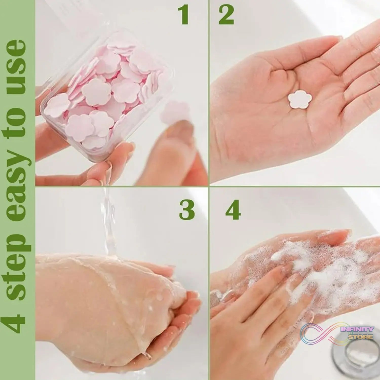 Mini Portable Travel Soap Paper Sheets Flower Shape (100 Pcs Set Approx / Mix Color) - infinityexculsivestore.com