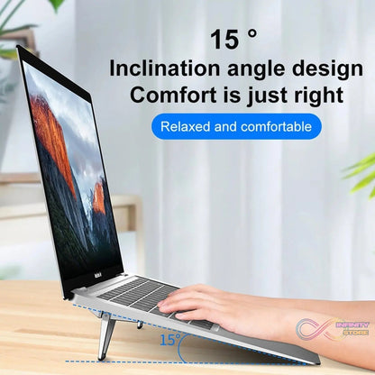 Mini Premium Metal Folding Portable Stand Compatible with Every Laptop, Keyboard and Tablet - infinityexculsivestore.com