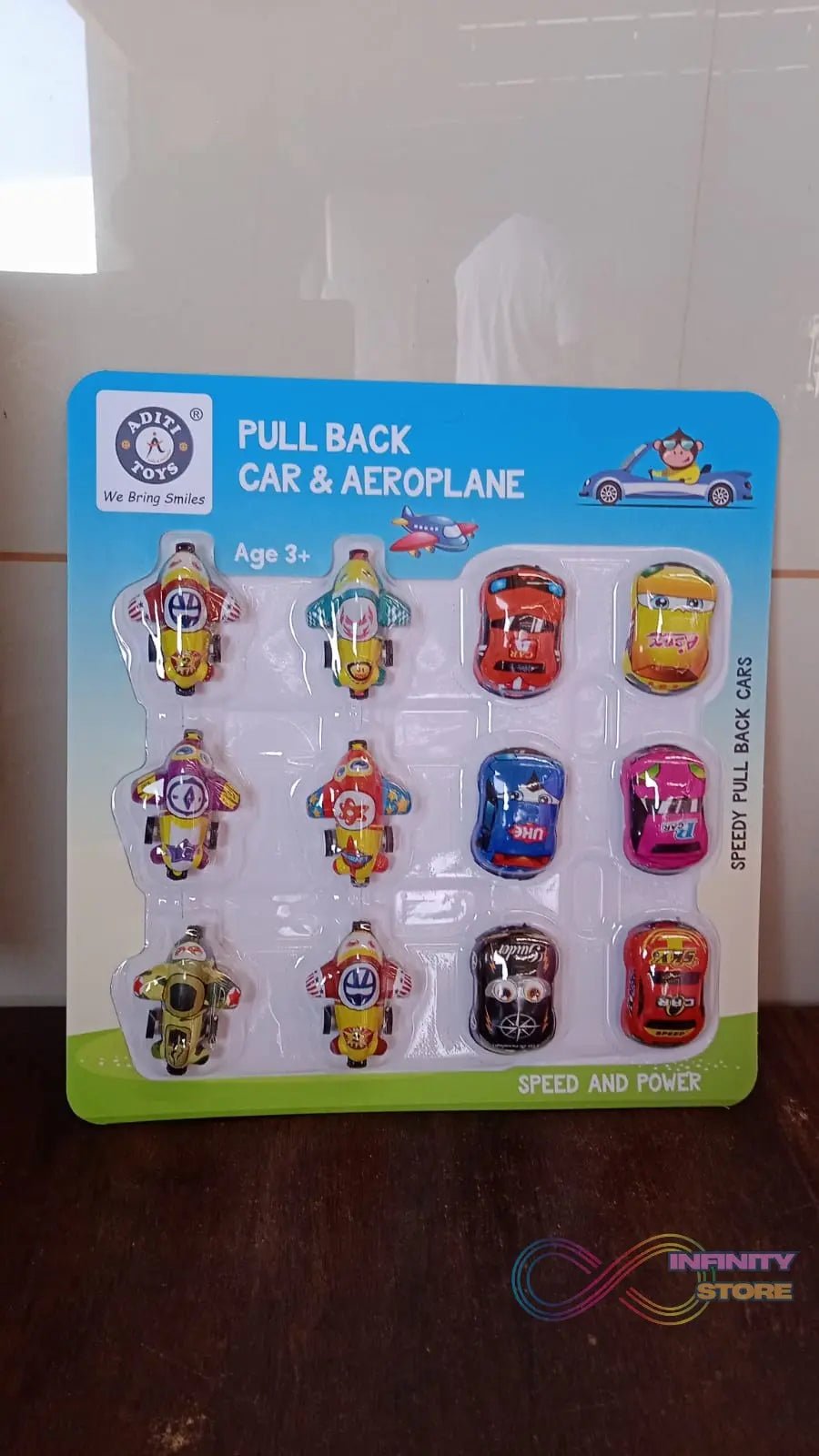 Mini Pull Back Car & Aeroplane PVC Plastic Pull Back Car Cartoon Toys (12 Pcs Set) - infinityexculsivestore.com