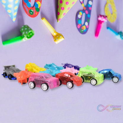 Mini Pull Back Car & Aeroplane Plastic Pull Back Car Cartoon Toys (12 Pcs Set) - infinityexculsivestore.com