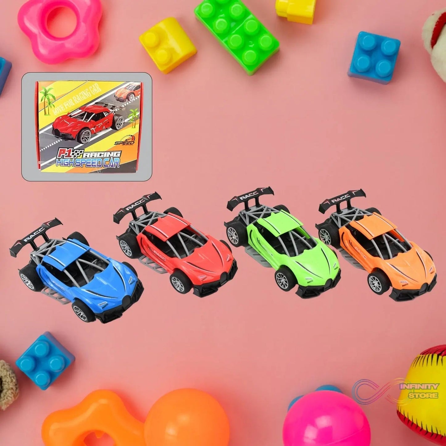 Mini Pull Back Racing Car Widely Used By Kids & Children (8 Pcs Set / Mix Color) - infinityexculsivestore.com
