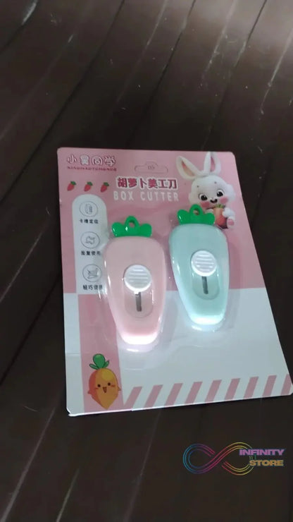 Mini Retractable Utility Knife Cute Style Box Cutter Back to School Supplies Portable Utility Pocket Knife (2 Pc) - infinityexculsivestore.com