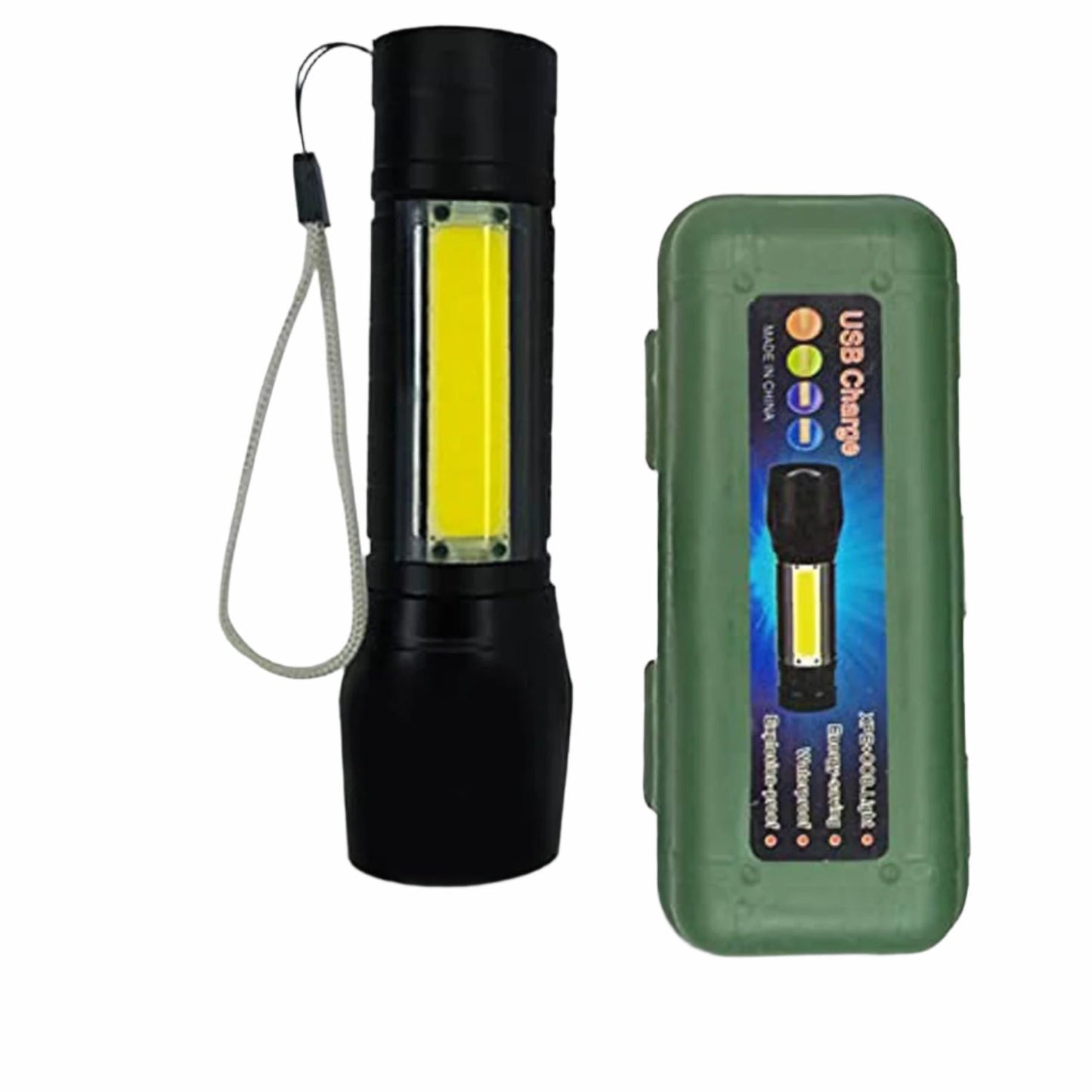 Mini Search Rechargeable LED Long Range Flashlight Emergency Light Torch - infinityexculsivestore.com