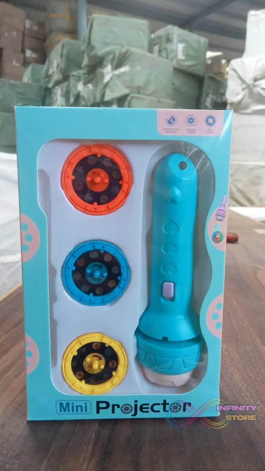 Mini Slide Projector for Kids with 3 Slide and Animated Pattern, Flashlight Torch for Kids, Projector Torch, Educational Learning Toy - infinityexculsivestore.com