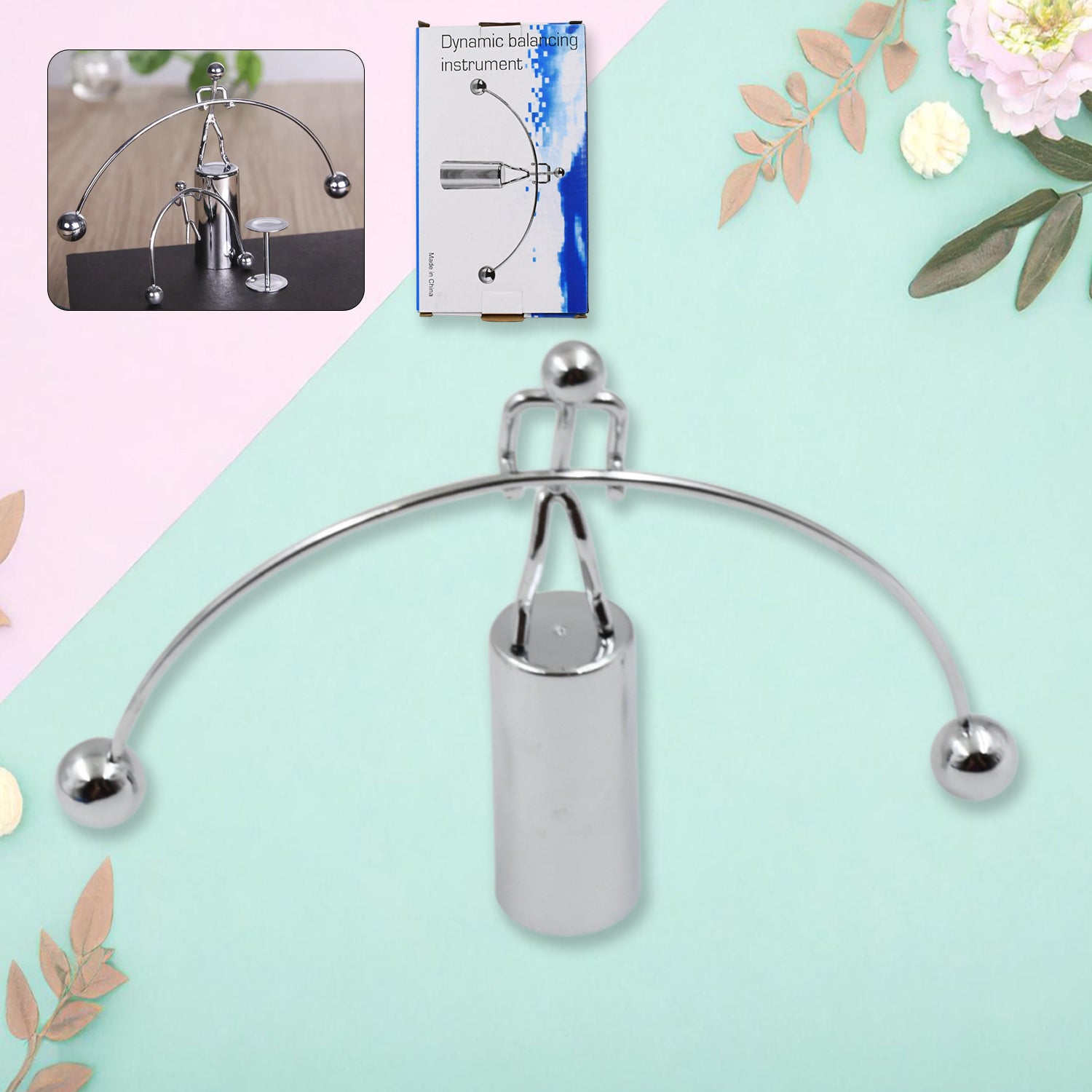 Mini Steel Balance Toy, Decoration Pendulum Newton Cradle Balance Ball Tumbler Desk Toy Metal Man Home Home Decoration Crafts - infinityexculsivestore.com