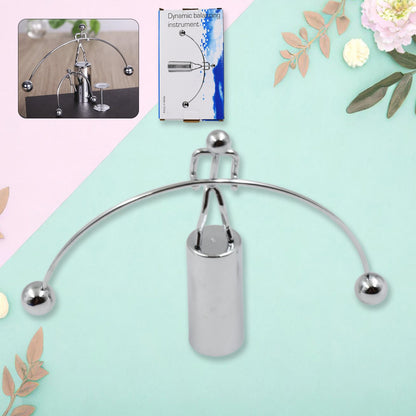 Mini Steel Balance Toy, Decoration Pendulum Newton Cradle Balance Ball Tumbler Desk Toy Metal Man Home Home Decoration Crafts - infinityexculsivestore.com