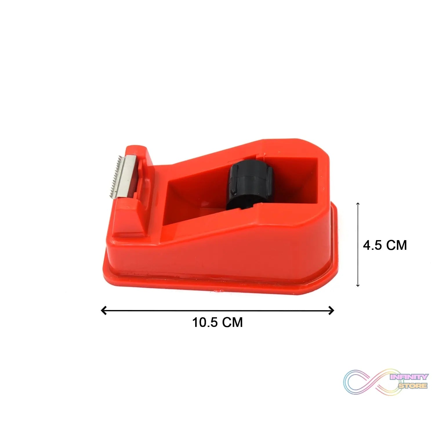 Tape dispenser for convenient cutting and dispensing.