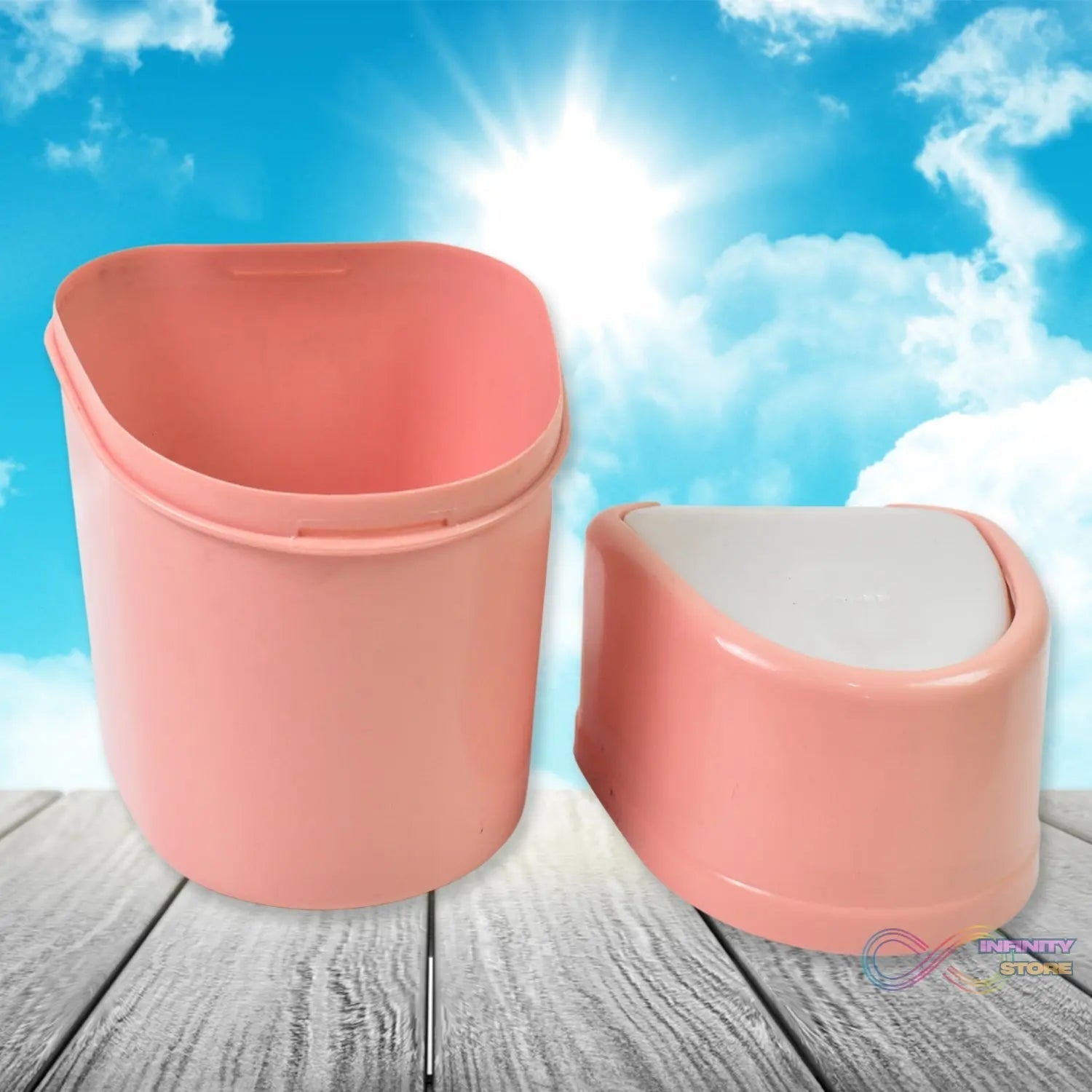 Mini Trash Can, Dustbin Plastic Garbage Can with Lid (1 Pc) - infinityexculsivestore.com